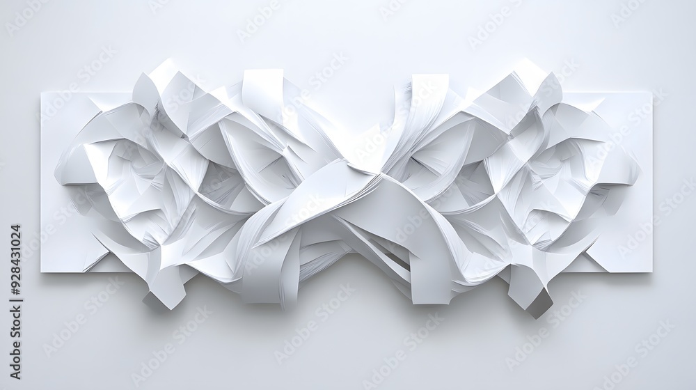 Aufkleber 27. futuristic 3d wall art with intricate, intertwining shapes creating an abstract geometric design