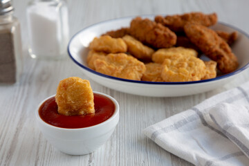 Homemade Chicken Strips and Nuggets with Ketchup
