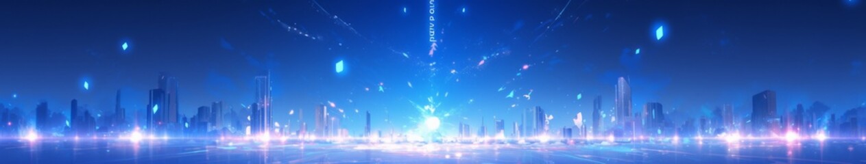 Naklejka premium Azure Enchantment: anime-style Open Space with a Smooth Surface and Mist, a Modern Design Canvas for Gaming and Storybook Art,Anime-Style,illustration,Picture BooksFor Poster,Novel,UI,WEB,Game,Design