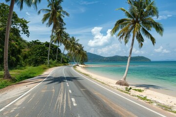 Scenic Thailand with stunning beaches and coconut trees