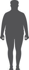 Fat man silhouette. Obese person body symbol