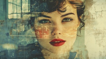 Retro Fusion. Vintage Photographs and Advertisements with Grainy Textures