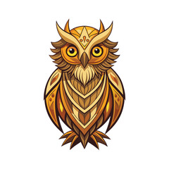 Stylized Owl Creature Vector Illustration Art