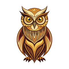 Stylized Owl Creature Vector Illustration Art