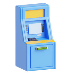 PNG 3D ATM Machine icon isolated on a white background