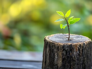 young tree emerging from old tree