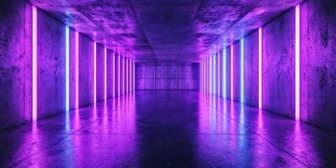 Fototapeta premium Neon Hallway Lighting