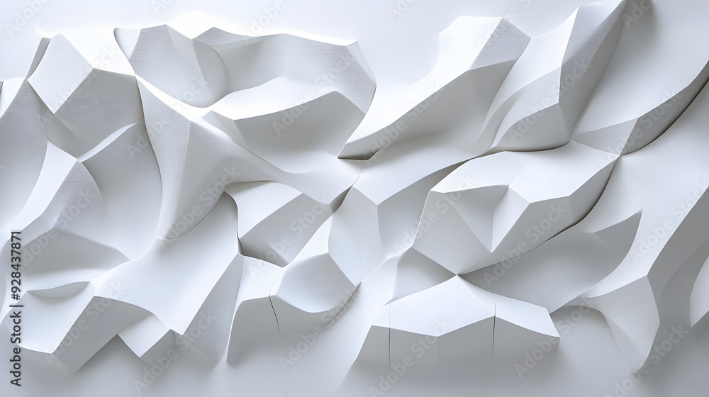 Poster 88. dynamic 3d wall art with layered shapes and smooth surfaces creating a sophisticated geometric a