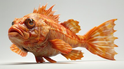 Goldfish in aquarium with aquatic plants background