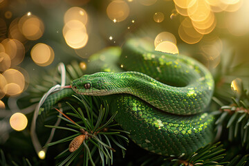 Fototapeta premium Beautiful greeting card with holiday composition for happy and joy celebrate New Year