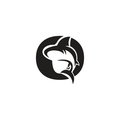 Letter O Shark Logo icon vector