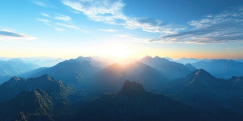 Obraz premium Mountain Sunset Landscape