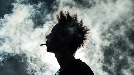 punk kid sillhouette