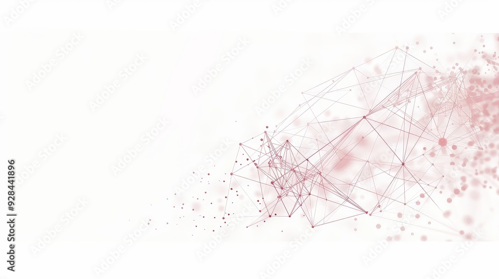 Poster abstract network background with pink and white color scheme, symbolizing connectivity, technology, 