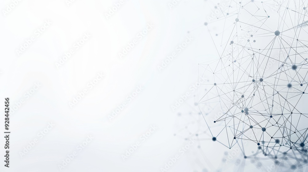 Poster an abstract image representing a network with interconnected nodes, symbolizing communication, colla