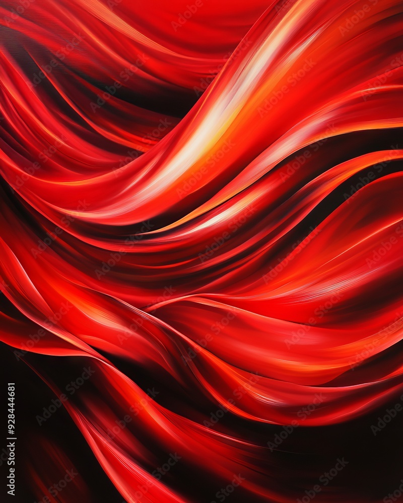 Aufkleber dynamic red waves create a stunning visual impact, conveying movement and emotion in a vibrant abstr