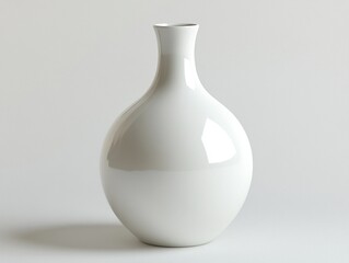 A white ceramic vase on a white background