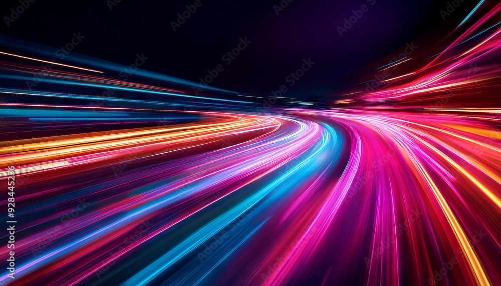 Aufkleber vibrant light trails create a dynamic and colorful abstract background, perfect for technology and m