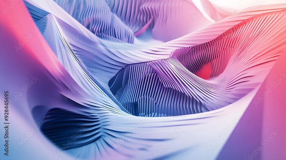 Poster 70. futuristic 3d design with sleek gradients and angular shapes forming an intricate geometric patt