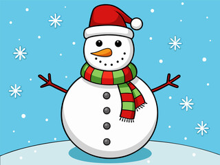 Christmas snowman illustration generated by ai