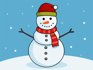 Christmas snowman illustration generated by ai