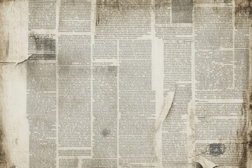 Obraz premium Old Newspaper Background, Blank Grunge Paper Texture, Dark News Print Pattern Design With White Grungy Space For Text, News Backdrop. Generative ai