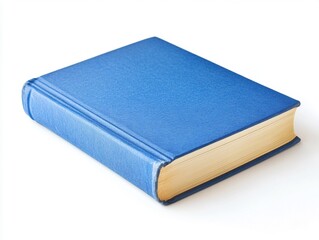 Fototapeta premium A blue hardcover book on a white background