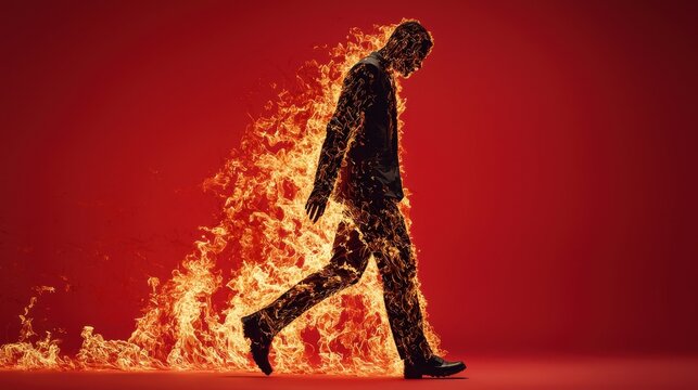 Man Walking Through Fire.