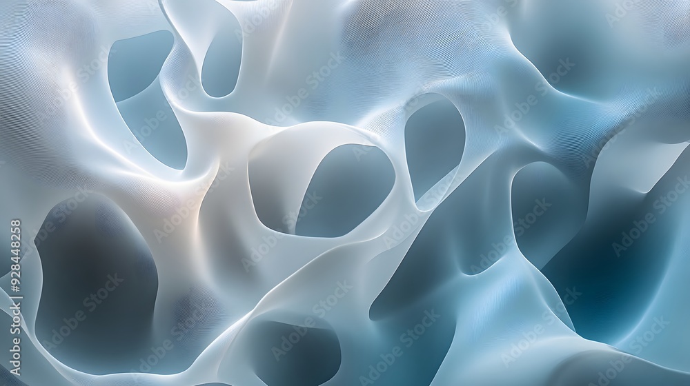 Poster 75. abstract 3d design featuring translucent geometric forms and smooth gradients creating an elegan