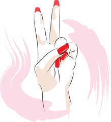 Sketch of female fingers showing sign