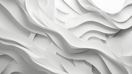 Obraz premium 67. Dynamic 3D composition of angular and curved shapes creating a sophisticated geometric design on a pristine white background.