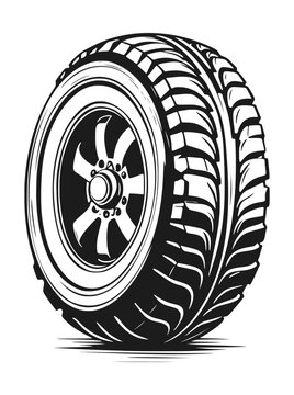 recommend clip art: Black Cartoon Tire Hand Drawn Line Transparent Vector