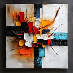 69. Abstract 3D wall art featuring