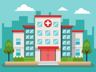 Hospital building illustration generated by ai