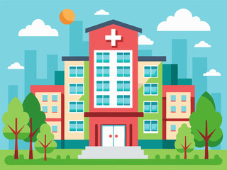 Hospital building illustration generated by ai