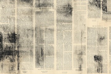 Obraz premium Old Newspaper Background, Blank Grunge Paper Texture, Dark News Print Pattern Design With White Grungy Space For Text, News Backdrop. Generative ai