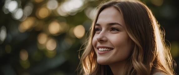 Obraz premium Beautiful woman , bokeh effect 