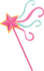 Obraz premium Fairy magic wand color icon. Fantasy stick