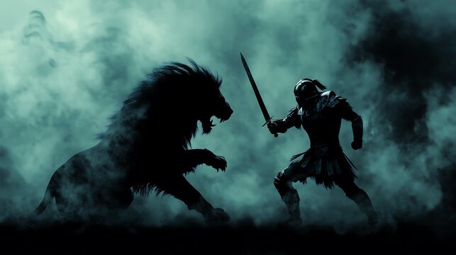 gladiator vs lion in action