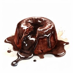 Delicious chocolate dessert with melting sauce, perfect for indulgence and sweet cravings.