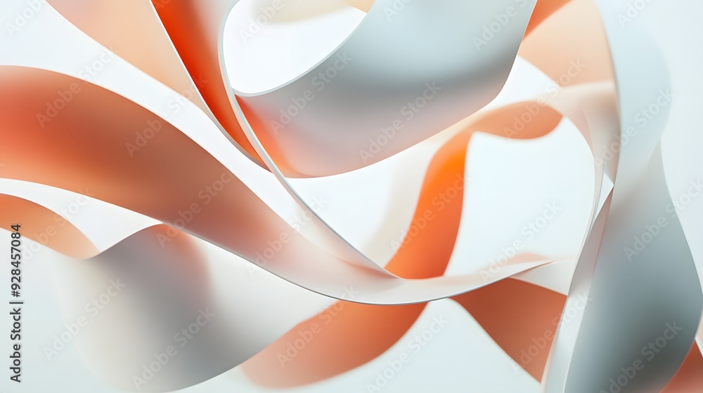 Poster 62. abstract 3d composition with interconnected shapes and subtle shadows forming a modern geometric