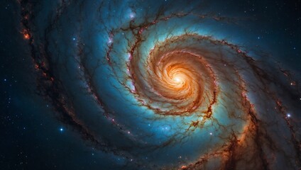 spiral galaxy in the style of sky blue