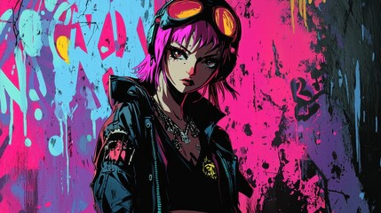 Cyberpunk Woman in Pink.