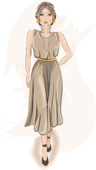 Girl in a beautiful long dress
