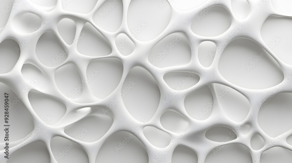 Poster 37. abstract 3d wall art showcasing a network of interconnected shapes and smooth gradients on a pri