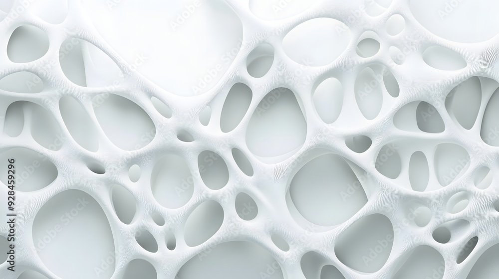 Poster 37. abstract 3d wall art showcasing a network of interconnected shapes and smooth gradients on a pri