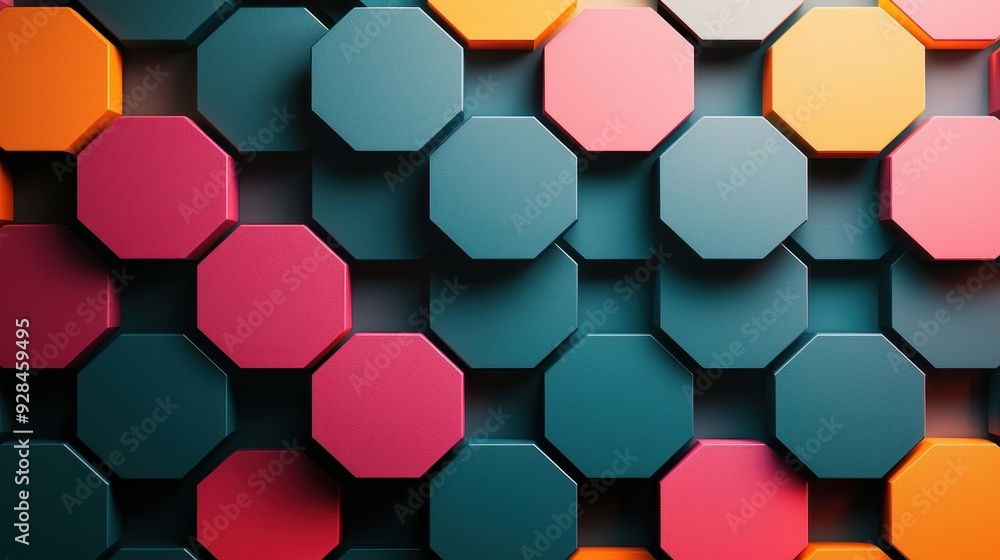 Poster abstract geometric octagon pattern background.