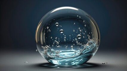 A 3D depiction of a water bubble