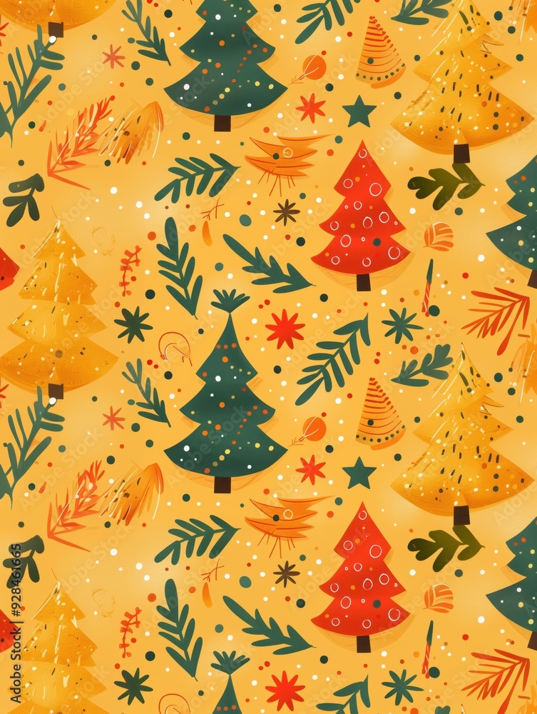 Poster seamless pattern background made of christmas winter objects