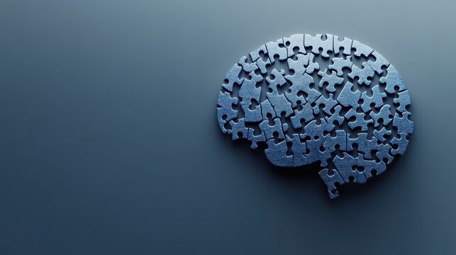 Abstract brain made of interlocking puzzle pieces, symbolizing critical thinking and problemsolving, Critical thinking, puzzle, brain, conceptual thought process